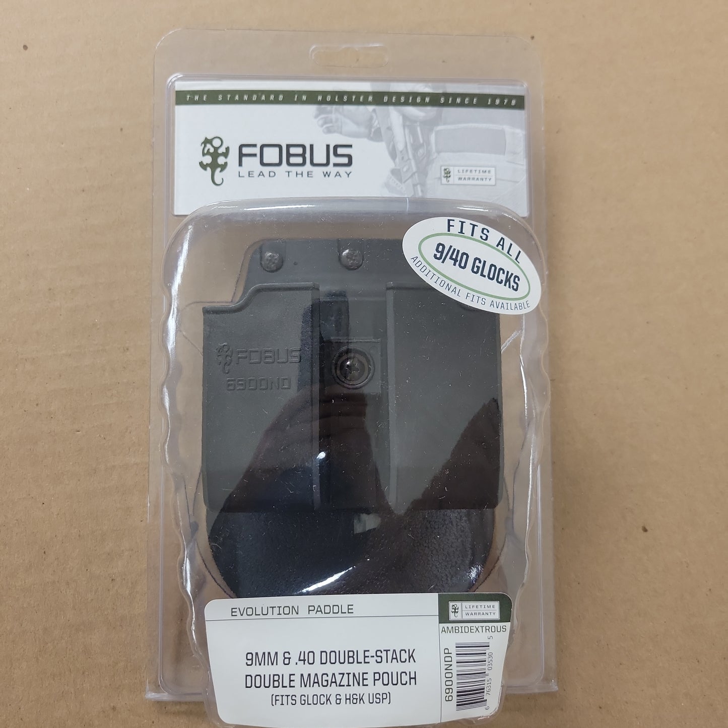 Fobus 6900NDP Double Mag Pouch with Paddle for Glock 9mm / 40 cal