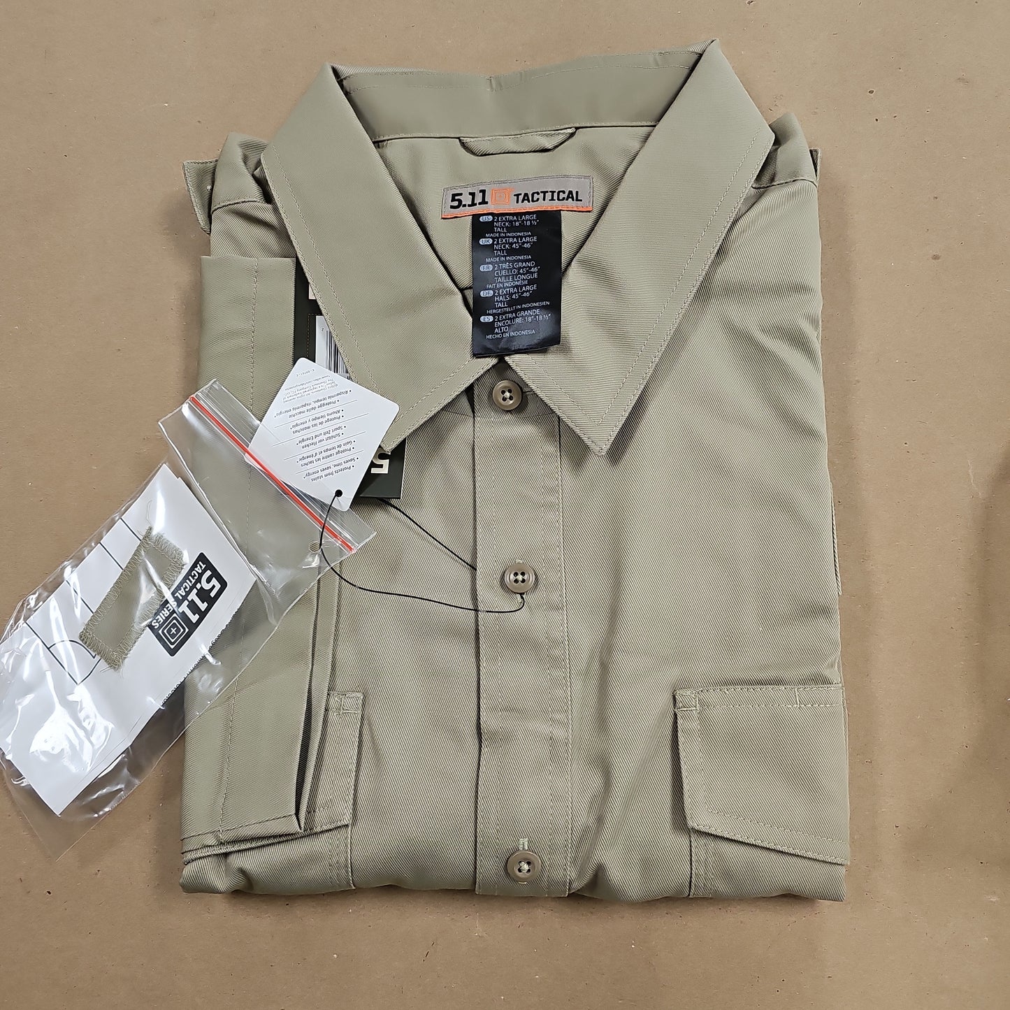 5.11 Tactical Shirt Men's PDU Class A Twill S/S Silver Tan XX-Large/Long 71183-160-2XL-T