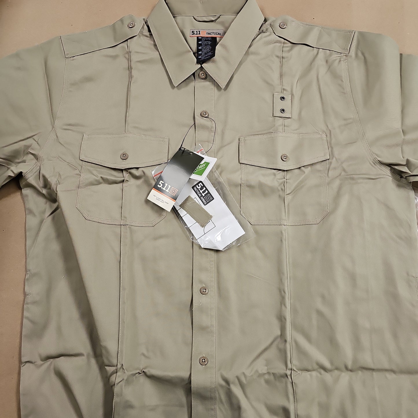 5.11 Tactical Shirt Men's PDU Class A Twill S/S Silver Tan XX-Large/Long 71183-160-2XL-T