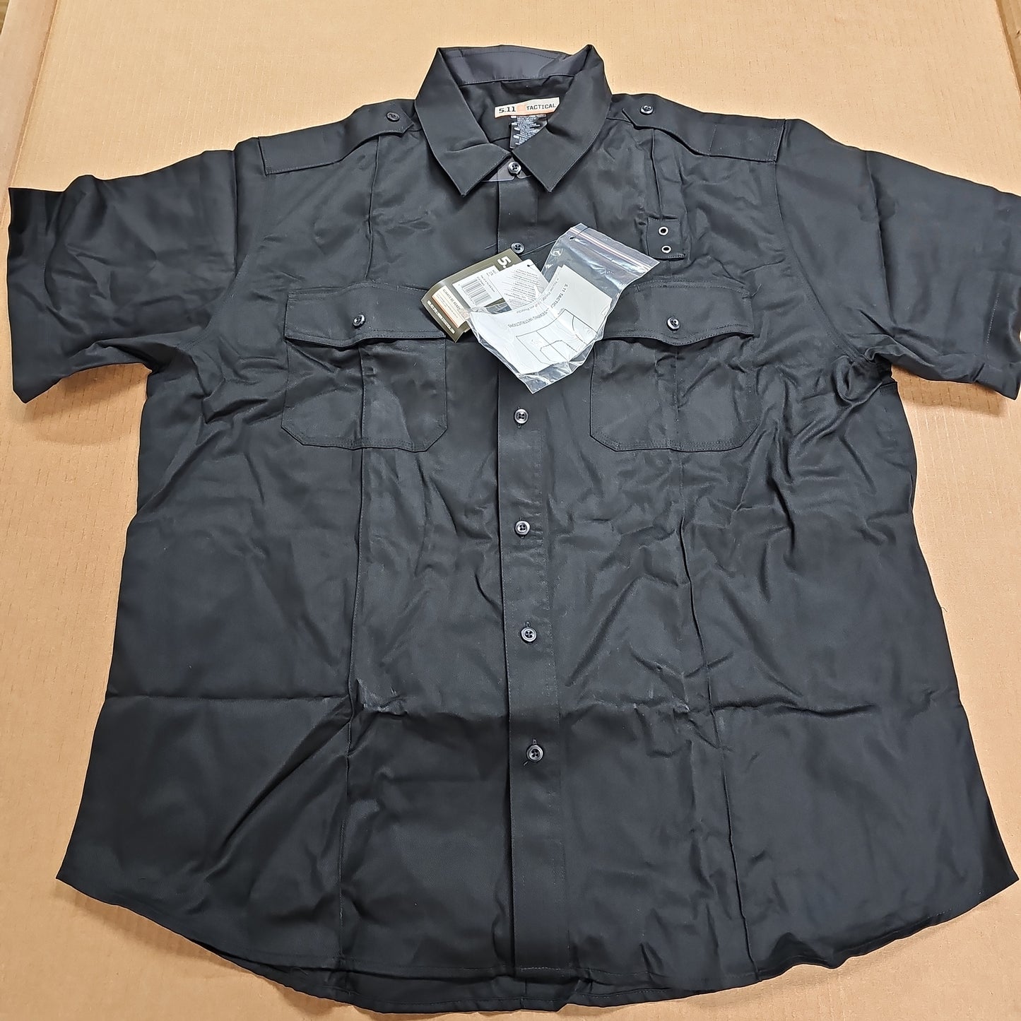 Shirt:Men's PDU Class A,Twill, S/S,Black, XX-Large/Reg 71183-019-2XL-R