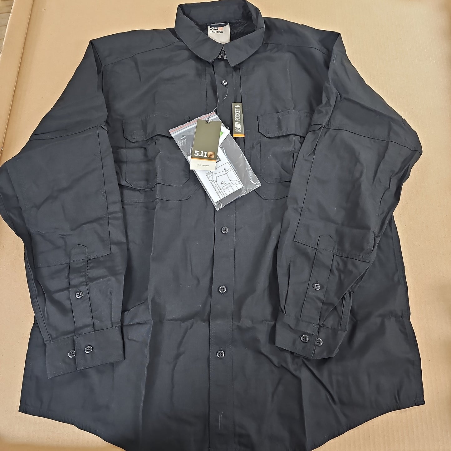 Shirt: TacLite, L/S, Black, X-Large /Long 72175T-019-XL