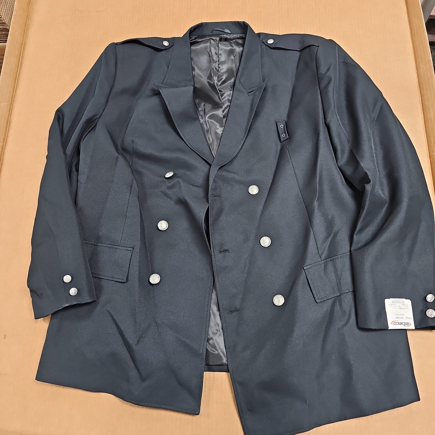 DRESS COAT:DOUBLE BREASTED,2 PKT,DARK NAVY, SZ.52L DC13820-52L