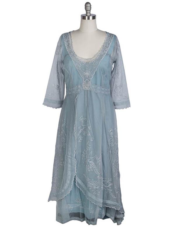 Tea Party Garden Dress (dusk Blue) 30577 by Victorian Trading Co