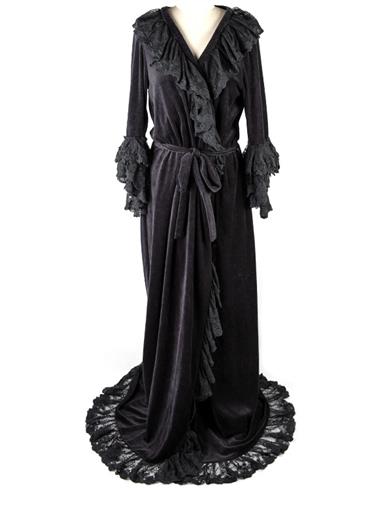 Christine's Black Dressing Gown 30629 by Victorian Trading Co