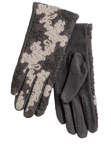 Black And Pewter Wool Gloves 31922