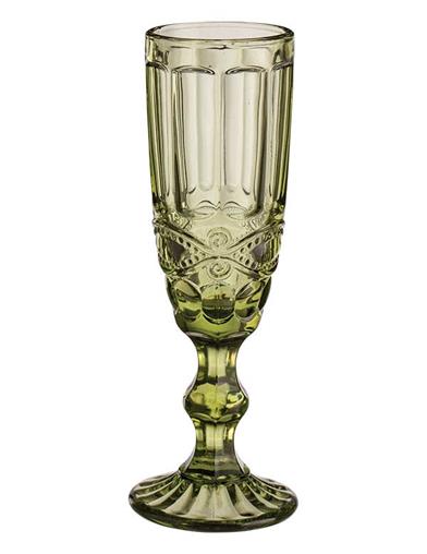 Green Garland Flute Glasses (set Of 4) 32994