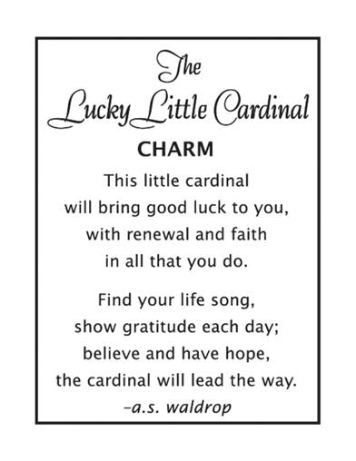 Ganz "The Lucky Little Cardinal" Charm Figurine Token + Poem Card