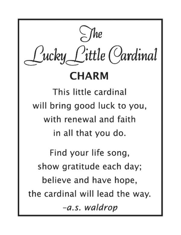 Ganz "The Lucky Little Cardinal" Charm Figurine Token + Poem Card