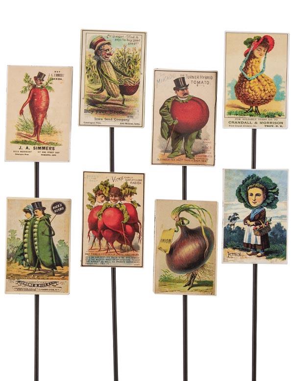 Anthropomorphic Vintage Veggie Stakes 33278 by Victorian Trading Co