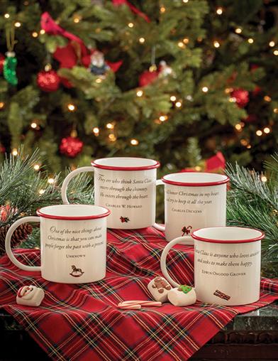 Cups Of Christmas Cheer Enameled Mug (set Of 4) 33744