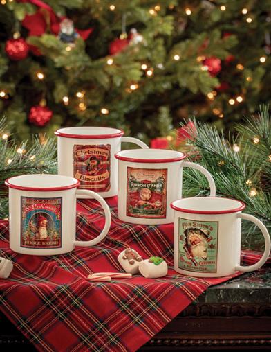 Cups Of Christmas Cheer Enameled Mug (set Of 4) 33744