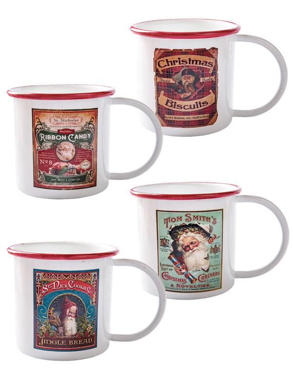 Cups Of Christmas Cheer Enameled Mug (set Of 4) 33744