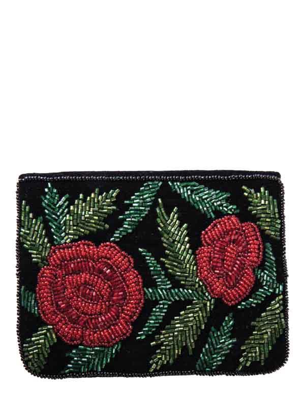 Beaded Rose Passport Holder 33954 by Victorian Trading Co