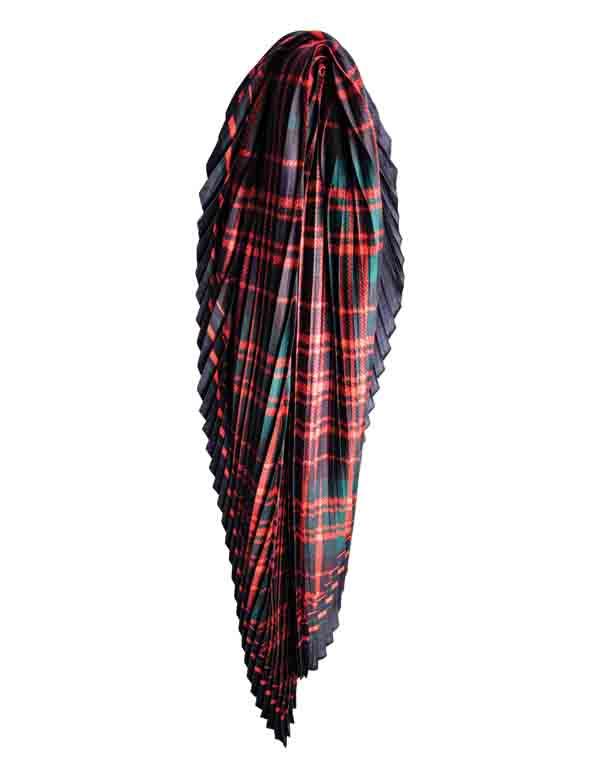Pleated Red Tartan Scarf 34023 by Victorian Trading Co