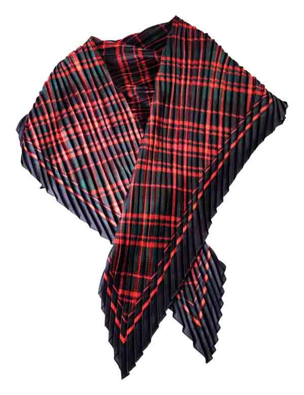 Pleated Red Tartan Scarf 34023 by Victorian Trading Co