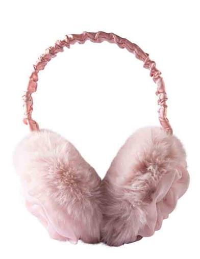 Chiffon And Faux Fur Earmuffs 34170