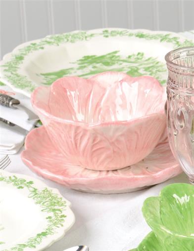 Pink Cabbageware Plate (set Of 2) 34491