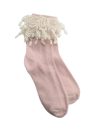 Cottage Lace Socks - Pink 34608 by Victorian Trading Co