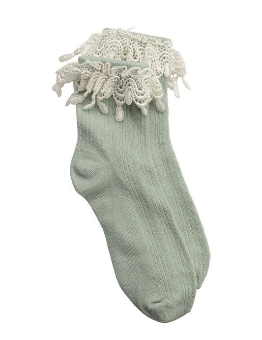 Cottage Lace Socks - Sage 34609