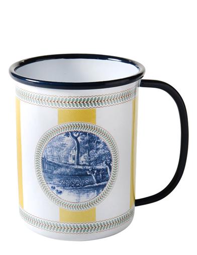 Willow Stripe Enamel Mugs (set Of 4) 34786