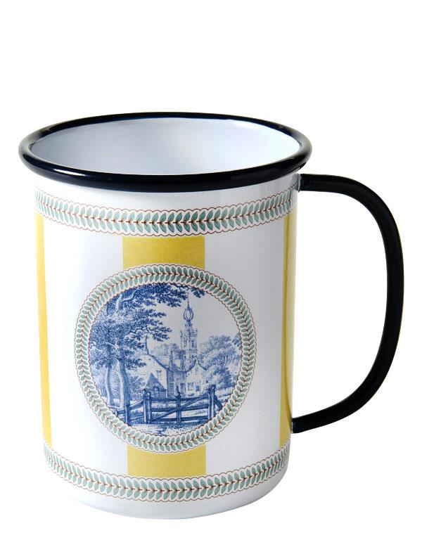 Willow Stripe Enamel Mugs (set Of 4) 34786