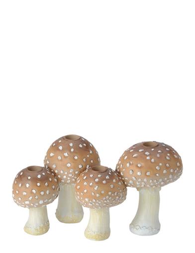 A Troop Of Mushrooms Candle Holders Brown 34906
