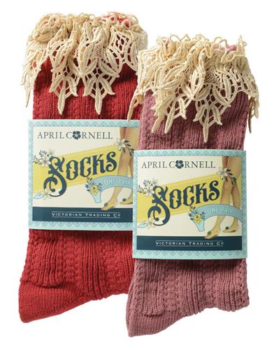 April Cornell Victorian Trading Company Lacy Slouch Socks 35131 by Victorian Trading Co